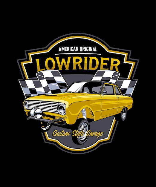 Вектор Американский оригинальный ретро-дизайн lowrider