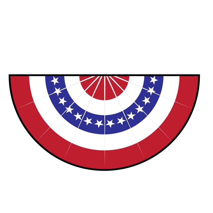 Vector american patriotic half fan bunting flag for 4th of july decoration