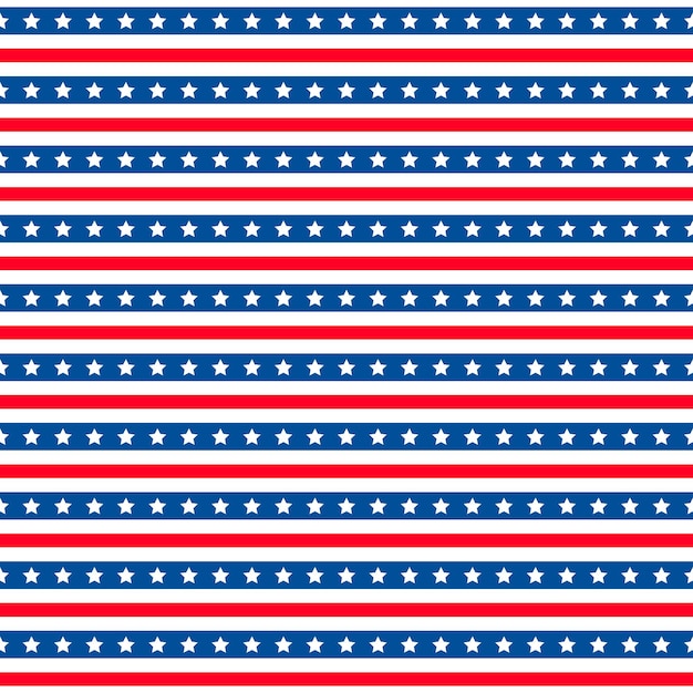 Vector american patriotic seamless pattern usa traditional background red blue white stars and stripes backdrop vector template for fabric textile wallpaper wrapping paper etc