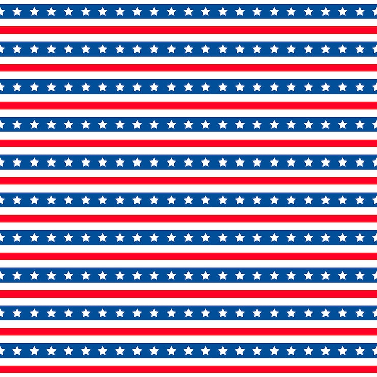 Vector american patriotic seamless pattern usa traditional background red blue white stars and stripes backdrop vector template for fabric textile wallpaper wrapping paper etc