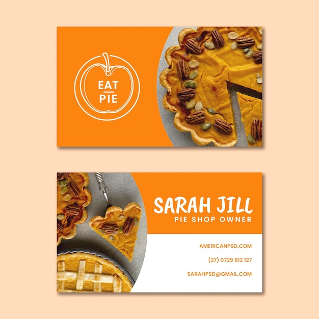 Vector american pie business card template