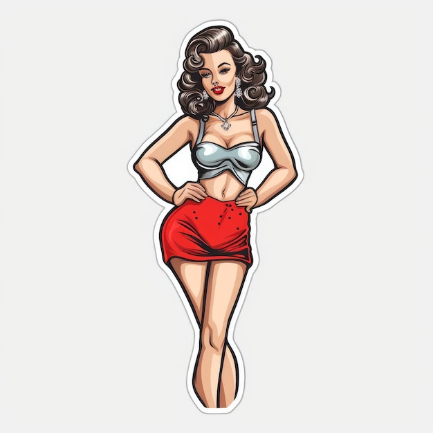 Premium Vector  American pin up girl