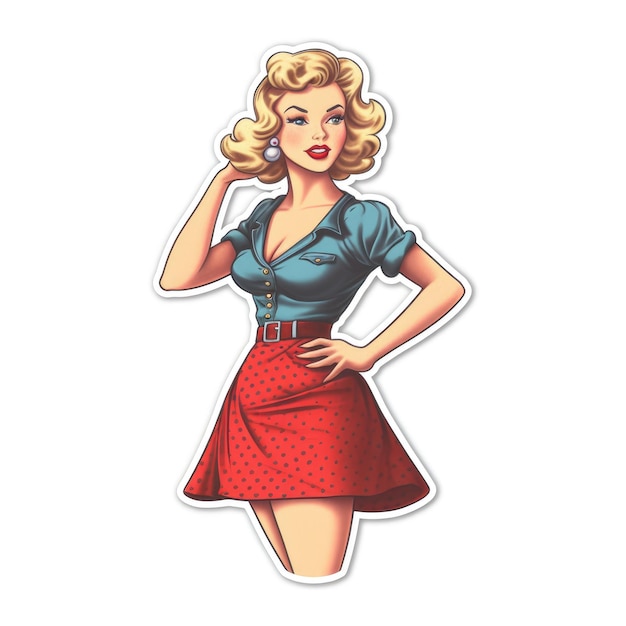 Premium Vector  American pin up girl