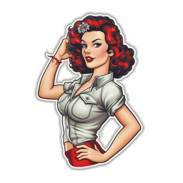 Vettore ragazza pin up americana