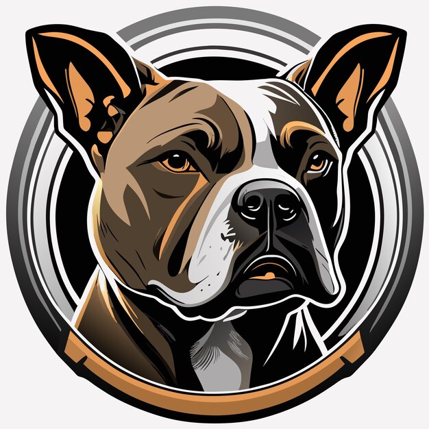 Vector american pit bull terrier dog sticker illustration