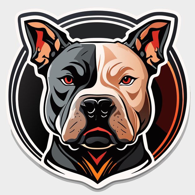 Illustrazione dell'autoadesivo del cane del pit bull terrier americano