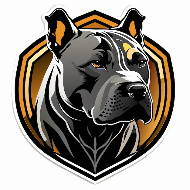 American pit bull terrier dog sticker illustration