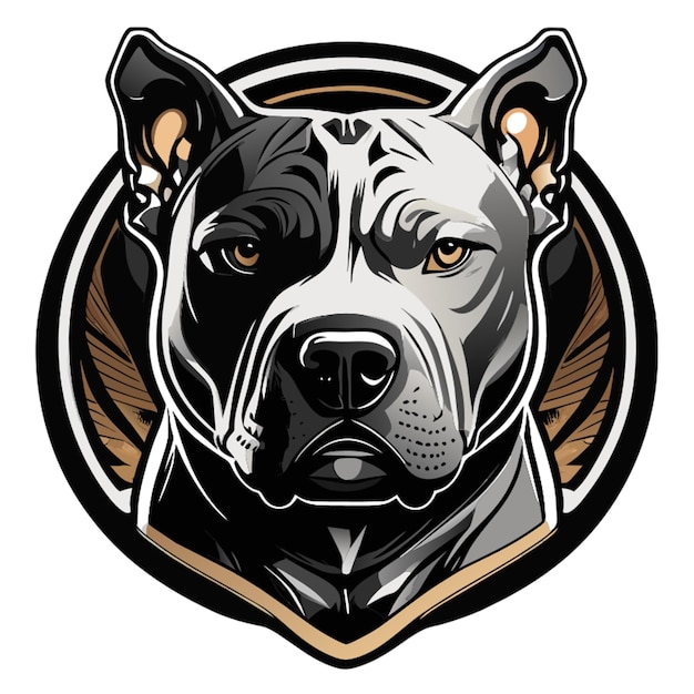 Vector american pit bull terrier sticker vector illustration