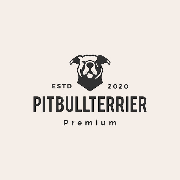 Illustrazione d'annata dell'icona di logo dei pantaloni a vita bassa del pitbull terrier americano