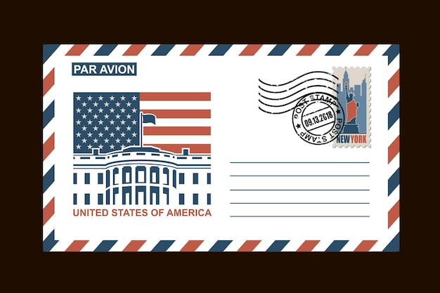 Vector american postal envelope