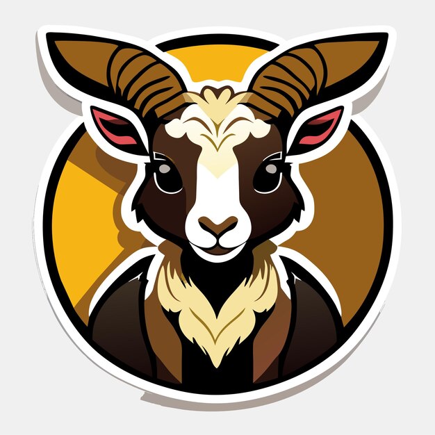 American pygmy goat sticker illustration