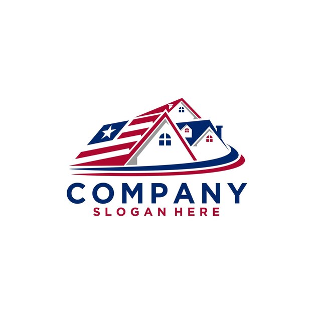 Вектор дизайна логотипа американской недвижимости