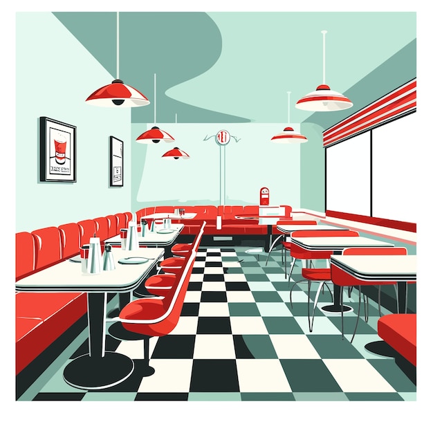 Vector american retro diner 1 (amerikaans retro diner 1)