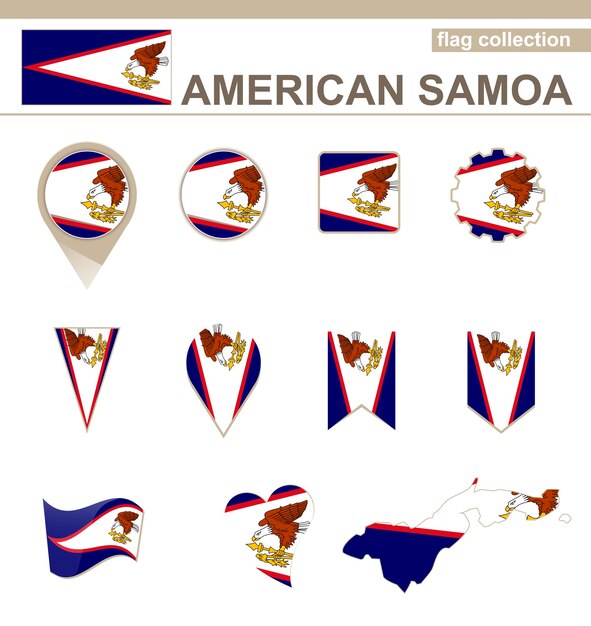 American Samoa Flag Collection, 12 versions