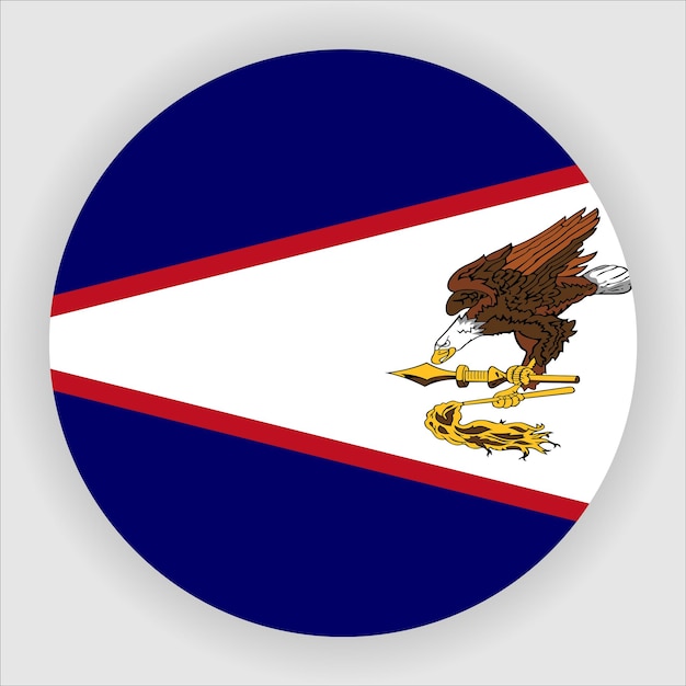 American Samoa Flat Rounded Flag Icon