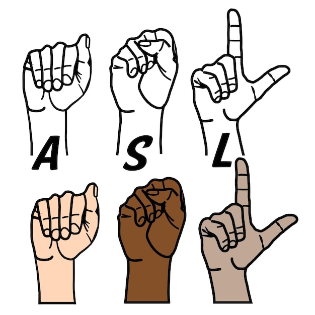 Vector american sign language icon vector