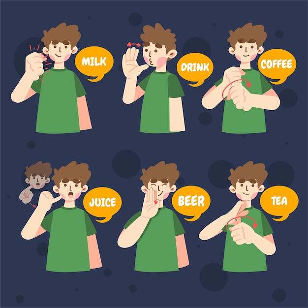 American Sign Language for Types of Drinks.