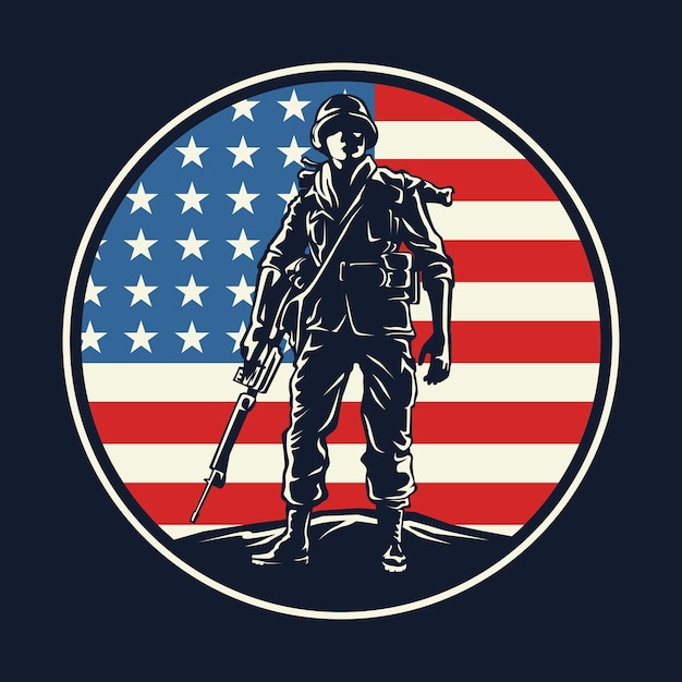 American soldier badge graphic