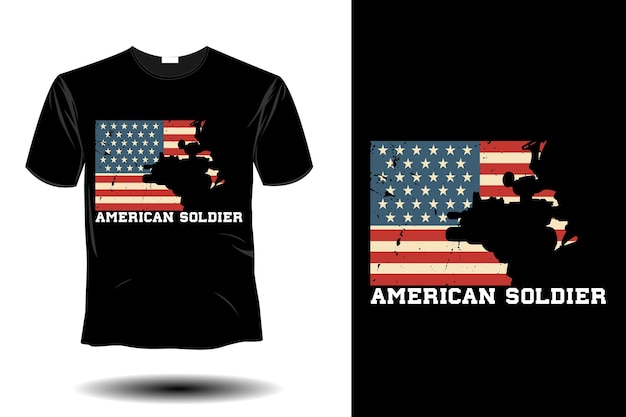 American soldier mockup retro vintage design