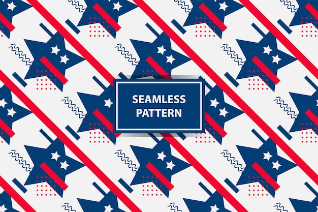 Vector american style geometric seamless pattern