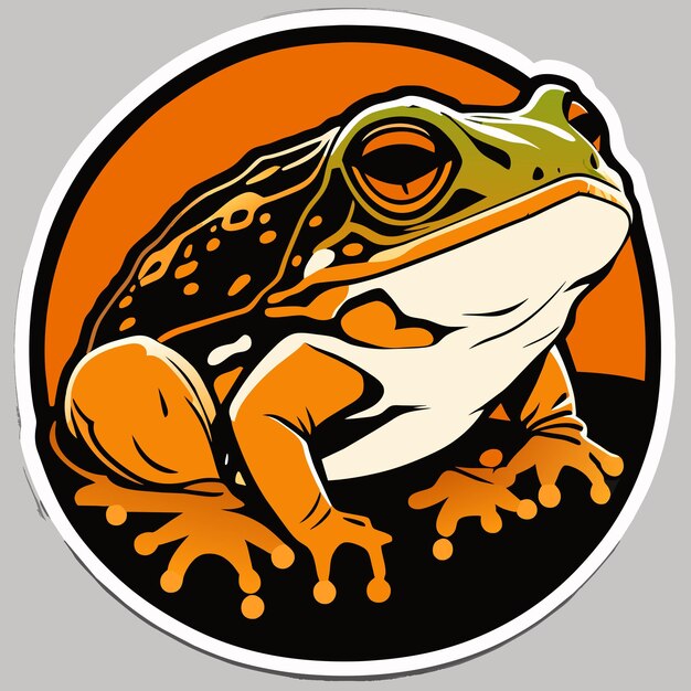 American toad sticker illustration