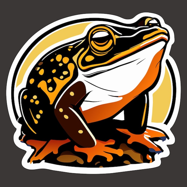 American toad sticker illustration