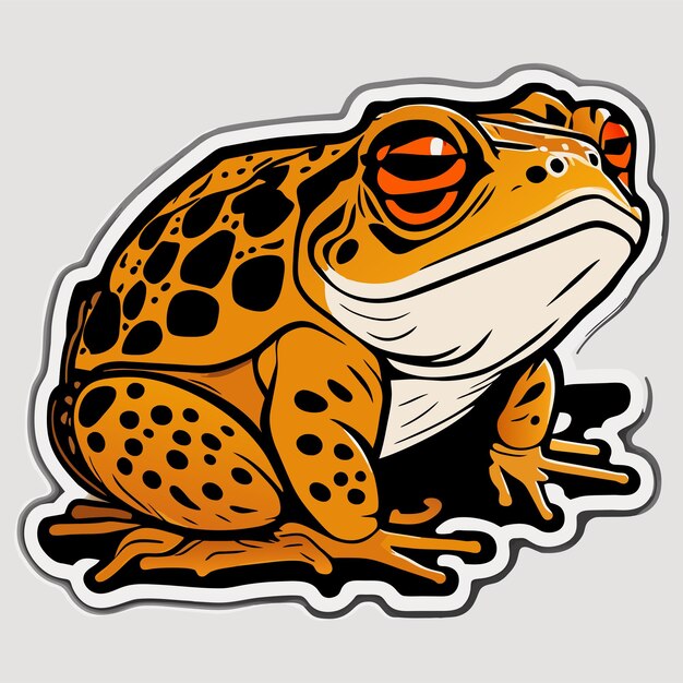 American toad sticker illustration