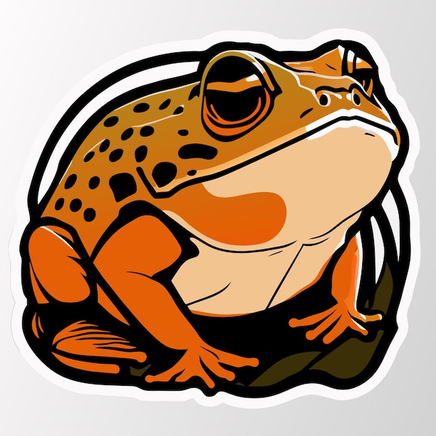 Vector american toad sticker illustration