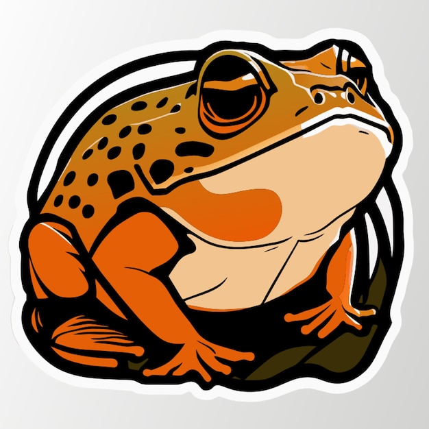 Vector american toad sticker vector illustration