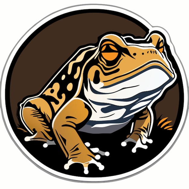 american toad sticker vector illustration