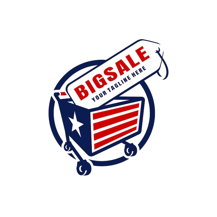 Vector american trolley bigsale vector logo premium
