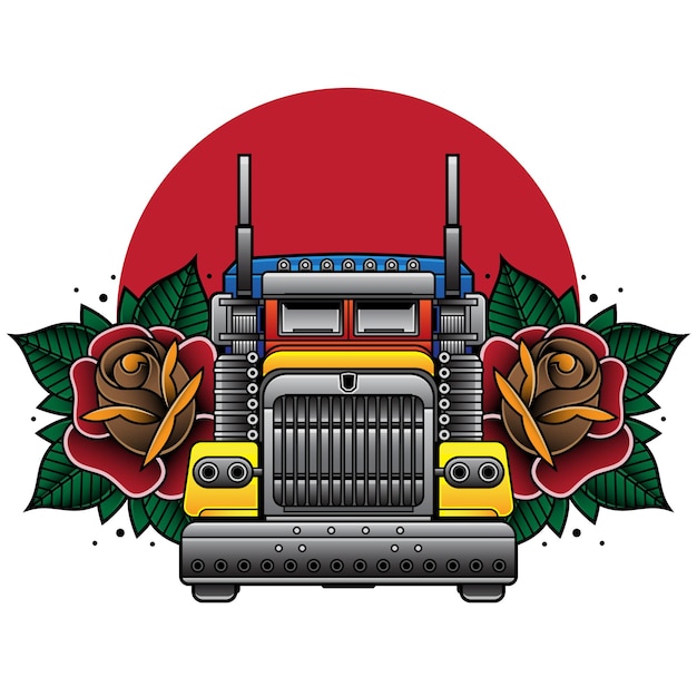 Vector american truck tattoo