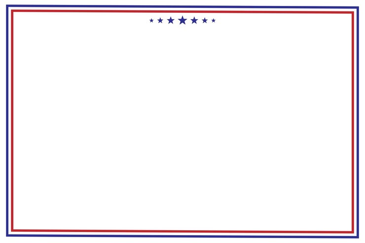 Vector american usa flag themed border frame design for us document transparent png red blue white