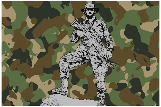 American veteran army soldier vector