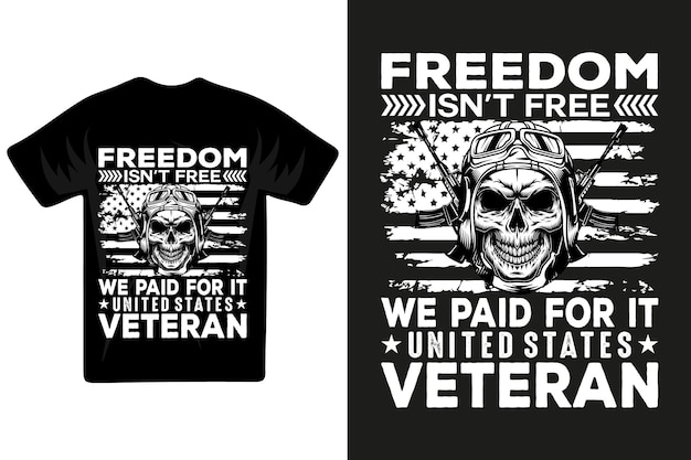 ベクトル アメリカの退役軍人、自由は無料ではないイラストアメリカの退役軍人をテーマにした t シャツのデザイン