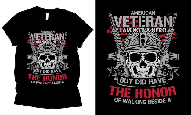 アメリカの退役軍人 私はヒーローではありませんが 数枚のTシャツのデザインの横を歩く名誉がありました