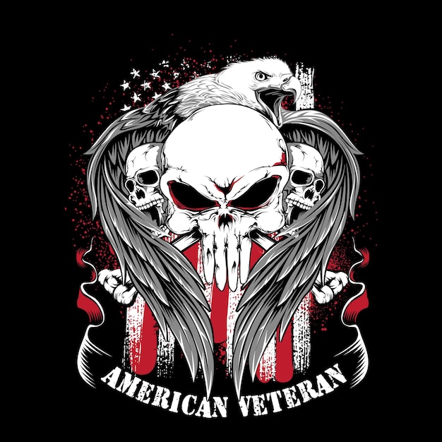 Vector american veteran it can be used for merchandise digital printing screenprinting or tshirt etc