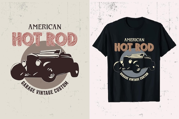 Vector american vintage hotrod vector tshirt design old hotrods cars graphic