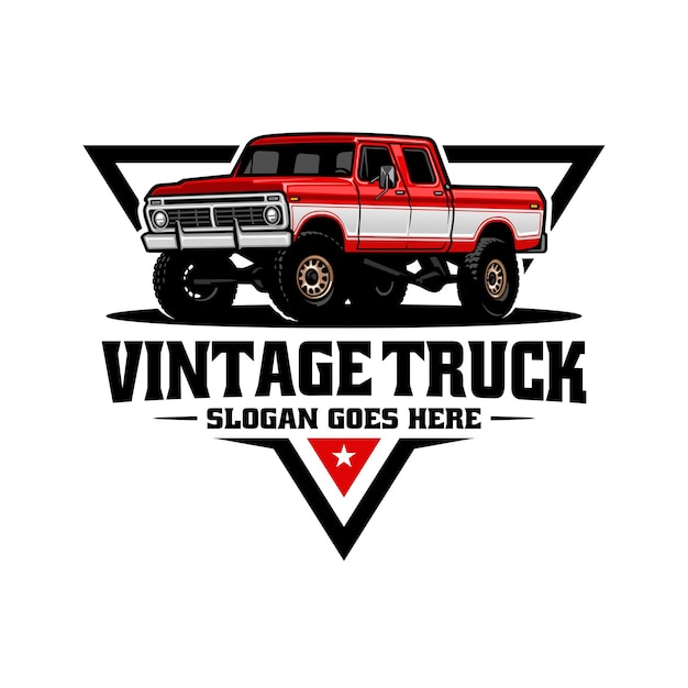 american vintage truck illustration logo vector