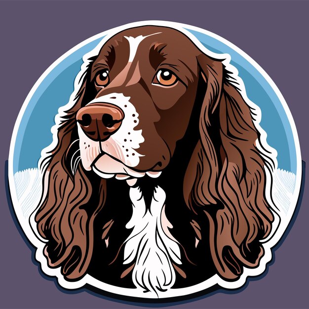 Vector american water spaniel sticker illustration