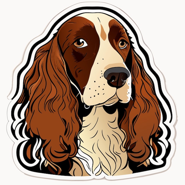 Vector american water spaniel sticker illustration