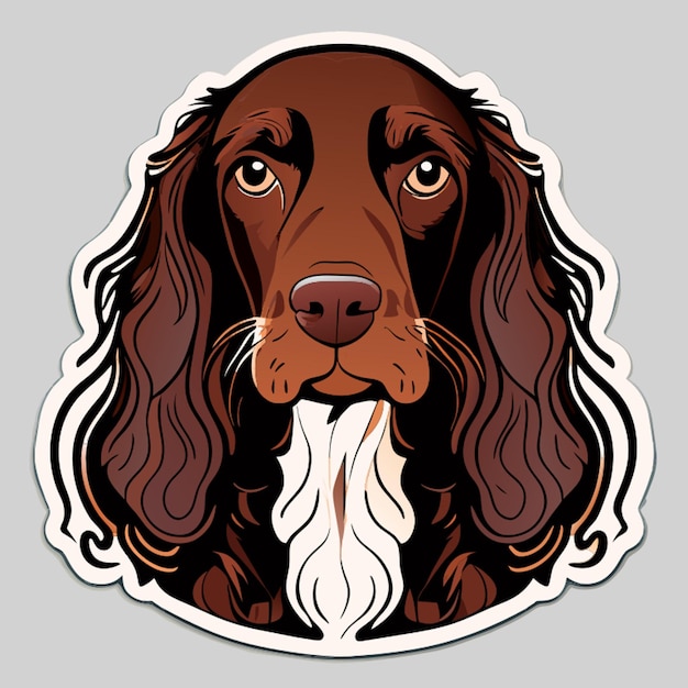 american water spaniel sticker vector illustration