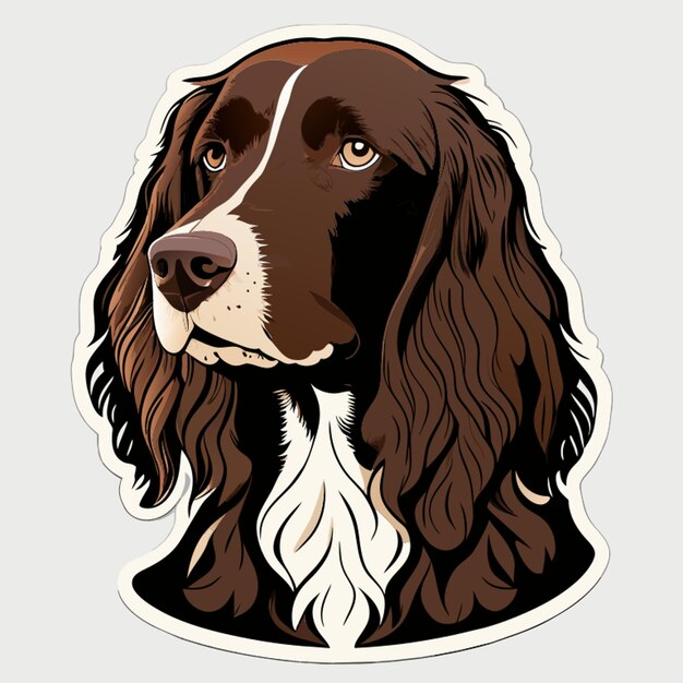 Vettore illustrazione vettoriale adesiva di american water spaniel