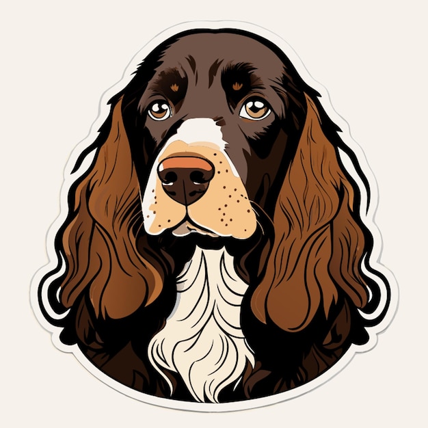 american water spaniel sticker vector illustration