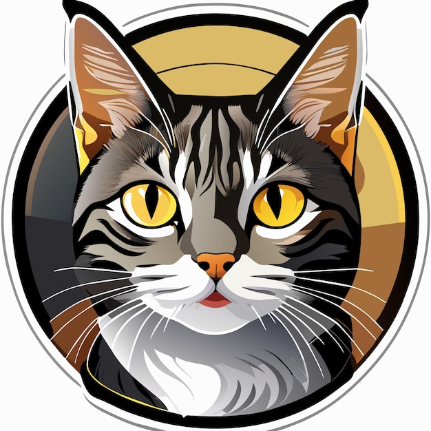 Vector american wirehair sticker illustration