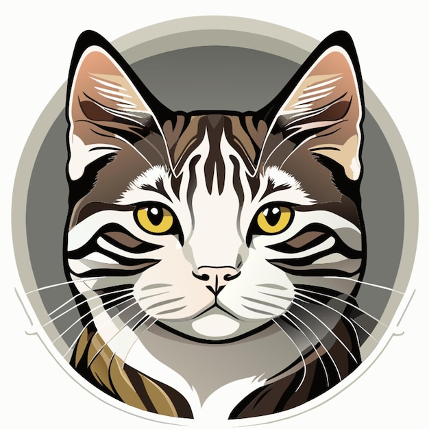 American wirehair sticker vector illustration