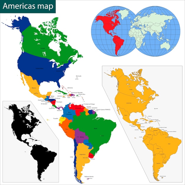 Mappa delle americhe