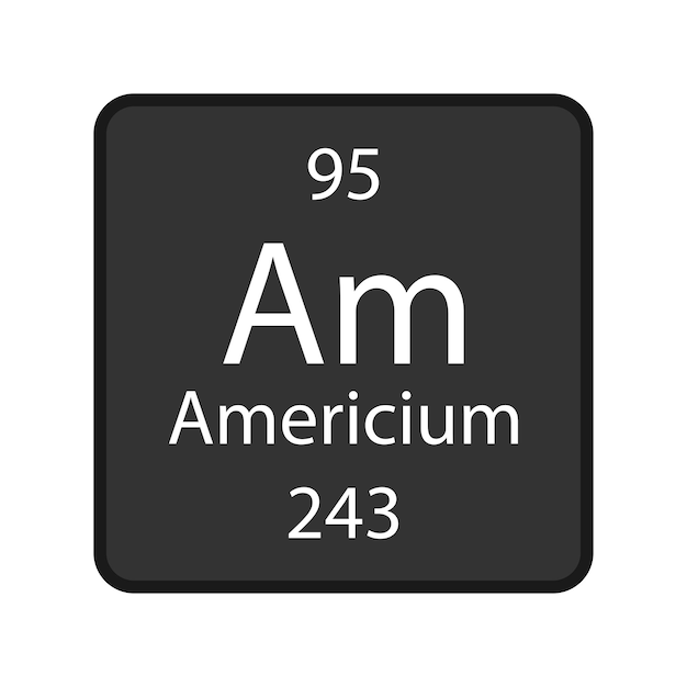 Americium 기호 주기율표 벡터 일러스트 레이 션의 화학 원소