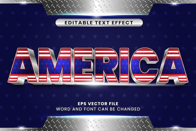 Amerika 3d metalic teksteffect