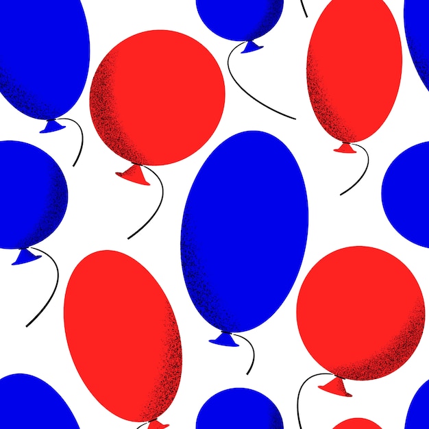 Amerika independent day naadloze patroon. feestelijke vectorillustraties. 4 juli met ballonnen